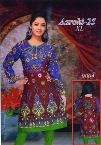 Indian Blue Red Printed Kurti