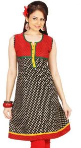 Phone Red Jaipuri Print Kurtis