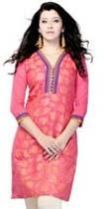 Crepe Jacquard Full Sleeve Kurti