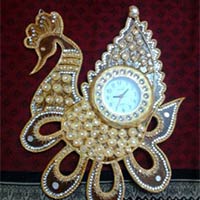 Peacock Golden Clock