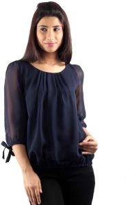 Blue Georgette Top