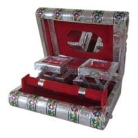 Silver Finish Minakari Jewelley Box