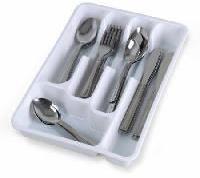 plastic tray and cutlery set