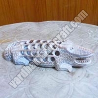 Soft Stone Undercut Crocodile Sculpture
