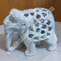 Soft Stone Undercut Elephant Sculpture