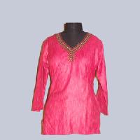 Embroidered Magenta Kurti