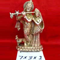 Brass Radha Krishna Statue