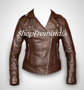 Women Brown Leather Jacket