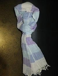 Cotton Viscose Stripe Design Scarf with Tassels