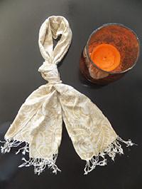 Viscose Lurex Scarf with Fringes