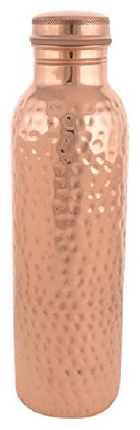 Copper Hammered Water Bottle, 900 ml, Gold