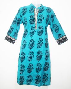 Cotton Cambric Fabric Jaipur Print Stylish Kurti