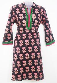 Cotton fabric sobar Flower print neck line Kurti