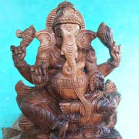 Wood Ganesha Statue