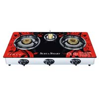 3 Burner Glass Top Gas Stove