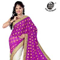 faux georgette jacquard saree