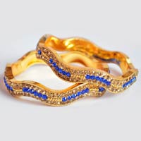 Amazing Golden Blue Lac Bangles