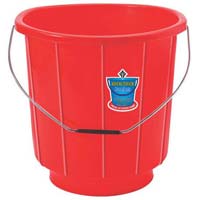 201 Red Plastic Striped Bucket