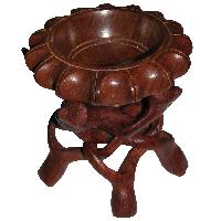 A4415 Handcrafted Wooden Bowl On Stand