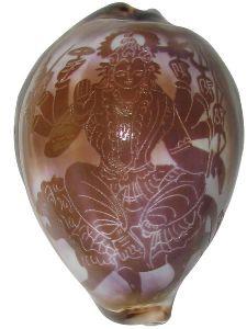 Goddess Durga Parvathi Sakthi Devi Art on Cowrie Kawdi