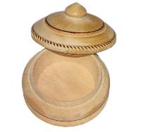 Handicrafted Hand Carved Wooden Traditional Vermilion Kumkum Sindoor Sindooram Box - A0759