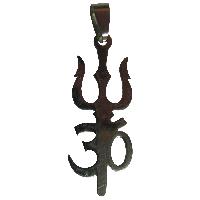 Trishul With Om Metal Pendant - A4420