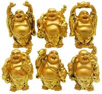 6 Golden Laughing Buddha