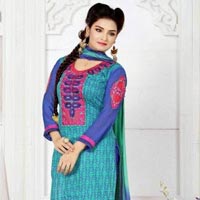 Rosy Cotton Semi Stitched Suits