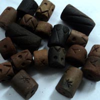 Terracotta Designed Tube Beads