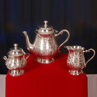Brass Tea Set Silver Plated