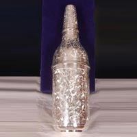 Silver Plated Brass Wine Bottle