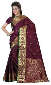 BEAUTIFUL MAROON PURE SILK SAREE