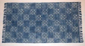 Indigo Cotton Block Printed Rug