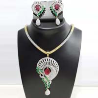 American Diamond Pendant Set