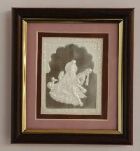 Silver Saraswatiji Photo Frame