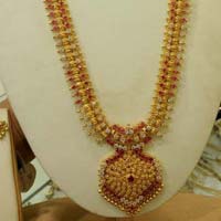 gold plated imitation long necklace