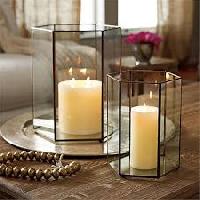 Brass & Glass Hurricane Candle Holders