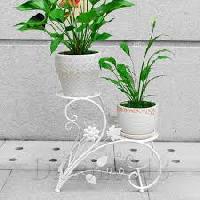 White Metal Flower Pot