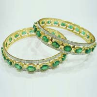 Diamond Gemstone Bangle (CWDGBP241)