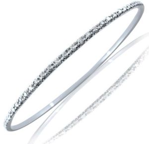 Diamond White Gold Bangle (CWDWGB244)