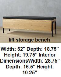 lift storage bench