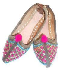 kids handmade embroidered leather slippers