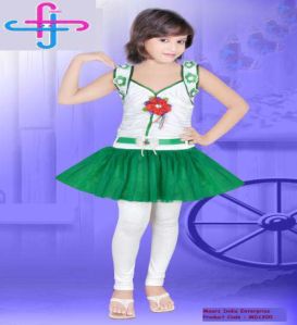 Girls Pure Cotton Frock with Leggings