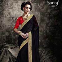 Black party wear saree