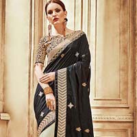 Black art silk saree