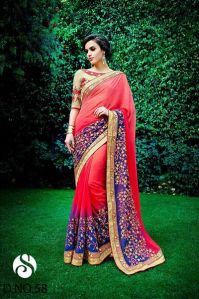 Heavy party wear saree