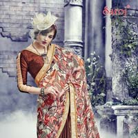 Maroon designer printed sarees