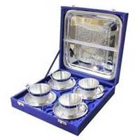 Brass Silver Plated Tea Set