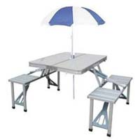 Aluminium Portable Folding Picnic Table With Umbrella