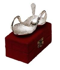 Silver Plated Swan Shaped Twin Bowl